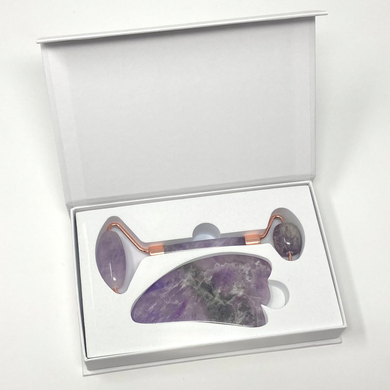 Amethyst Roller/Gua sha Set by Acure Facial Tools