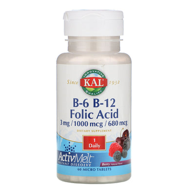 B6 B12 Folic Acid Berry 60 tablets by KAL
