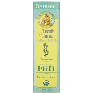 Calming Baby Oil Glass Bottle 4 oz by Badger