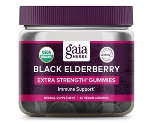 Black Elderberry ES Vegan 80 gummies by Gaia Herbs