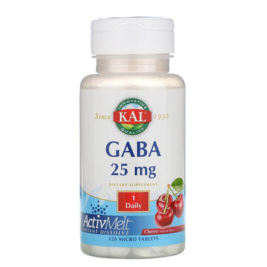 GABA 25 mg Cherry 120 tablets by KAL
