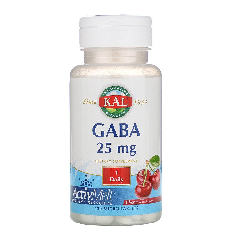 GABA 25 mg Cherry 120 tablets by KAL