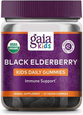Gaia Kids Daily Elderberry 40 vegan gummies by Gaia Herbs