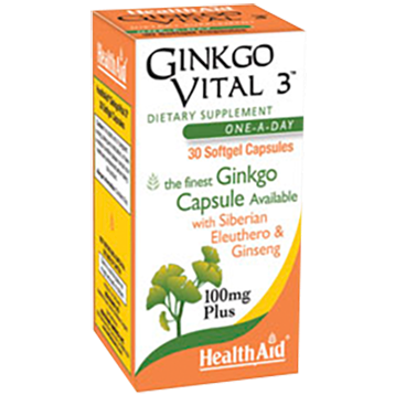 Ginkgo Vital 3 100 mg 30 capsules by Health Aid America