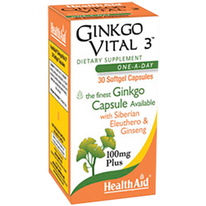 Ginkgo Vital 3 100 mg 30 capsules by Health Aid America