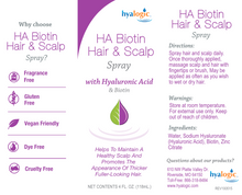 HA Biotin Hair & Scalp Spray 4 oz by Hyalogic