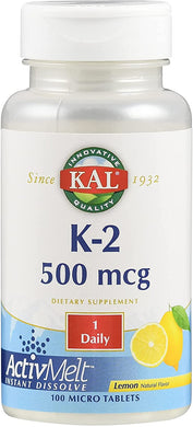 K-2 500 mcg Lemon 100 tablets by KAL