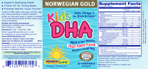 Norwegian Gold Kids DHA 60 chewable by Renew Life