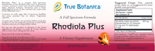 Rhodiola Plus 60 capsules by True Botanica