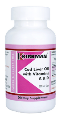 Cod Liver Oil with Vitamins A & D 300 Gel Capsules by Kirkman Labs