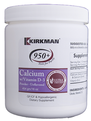 Calcium with Vit D3 Powder Unflavored.16 oz Kirkman Labs