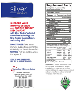 Silver Biotics Lozenges Manuka 21 lozenges by American Biotech Labs