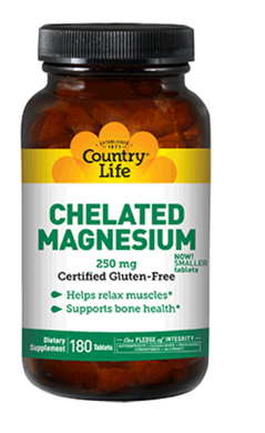 Country Life Chelated Magnesium 250 mg 180 Tablets