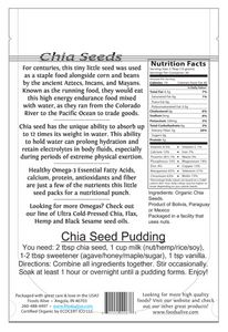 Chia Seeds Organic 16 oz by Foods Alive