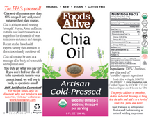 Chia Seed Oil Organic 8 fl oz by Foods Alive