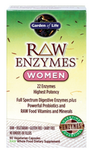 RAW Enzymes Women 90 Vegan Capsules by Garden of Life