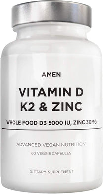 Vitamin D, K2 & Zinc 60 veg capsules by Amen