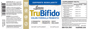 Tru Bifido Colon Probiotic 30 capsules by Master Supplements