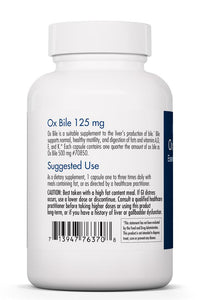 Ox Bile 125 mg 180 capsules Allergy Research Group
