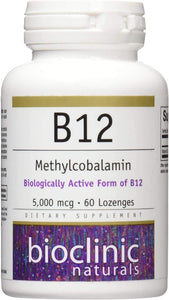 B12 Methylcobalamin 5000 mcg 60 lozenges by Bioclinic Naturals