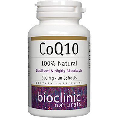 CoQ10 Natural 200 mg 30 Softgels by Bioclinic Naturals