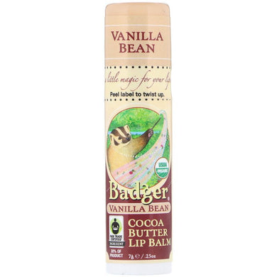 Cocoa Butter Lip Balm Vanilla Bean .25oz by Badger