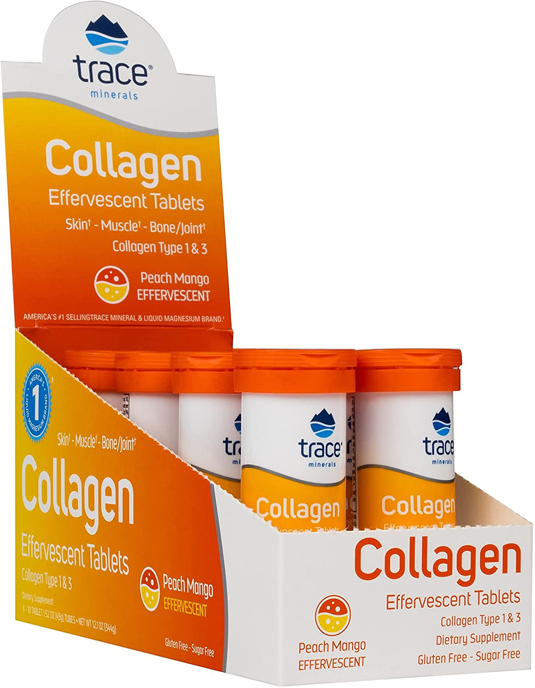 Collagen Effervescent Tablets 8 tubes by Trace Minerals Research
