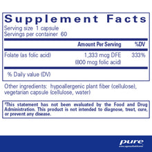Folic Acid 60 capsules by Pure Encapsulations