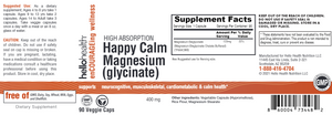 Happy Calm Magnesium 90 capsules by Hello Health