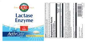 Lactase ActiveGels 250 mg 60 softgels by KAL