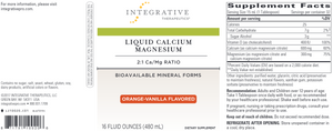 Liquid Calcium Magnesium 2:1 Orange 16oz by Integrative Therapeutics