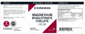 Magnesium Bisglycinate Chelate 250 Capsules by Kirkman Labs