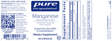Manganese (aspartate/citrate) 60 Capsules by Pure Encapsulations