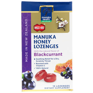 Manuka Honey Blackcurrent 15 lozenges by Manuka Health
