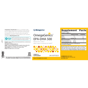OmegaGenics EPA-DHA 500 Lemon 240 softgels