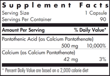 Pantothenic Acid 90 capsules by Allergy Research Group