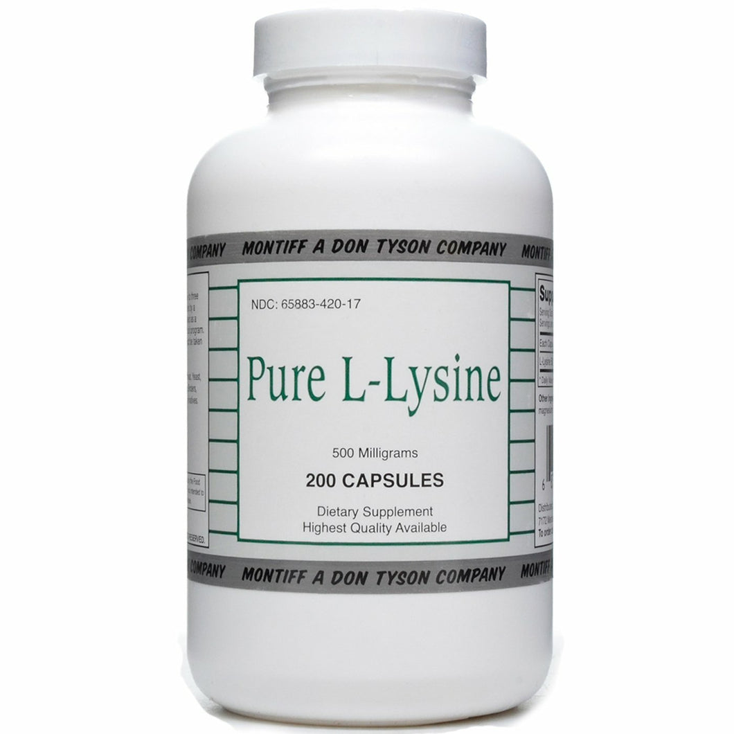 Pure L-Lysine 500 mg 200 capsules