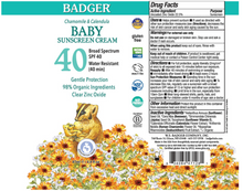 SPF 40 Baby Clear Zinc Sunsc Cream 2.9oz by Badger