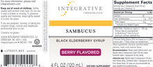 Integrative Therapeutics Sambucus Black Elderberry Syrup 4 fl oz