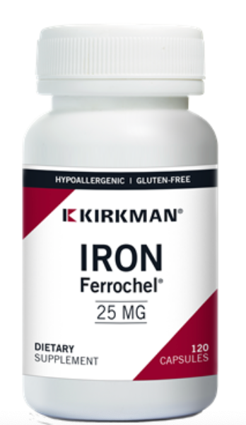 Kirkman Labs Iron Ferrochel 25 mg 120 Capsules
