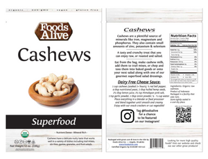 Organic Cashews 12 Servings by Foods Alive