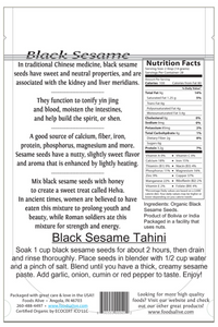 Black Sesame Seeds Organic 12 oz by Foods Alive