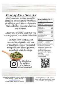 Organic Pumpkin Seeds 12 Servings by Foods Alive