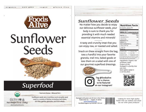 Organic Sunflower Seeds 12 Servings by Foods Alive