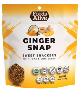 Organic Ginger Snap Snack Crackers 4 oz by Foods Alive