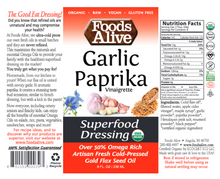 GarlicPaprika Superfood Dressing 8 fl oz by Foods Alive