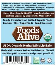 Herbal Mint Lip Balm .15 oz by Foods Alive