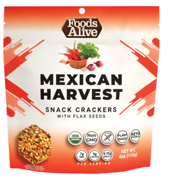 Mexican Harvest Flax Crackers 4 oz by Foods Alive