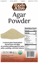 Organic Agar Powder serving 19 by Foods Alive