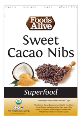 Organic Sweet Cacao Nibs 8 oz by Foods Alive